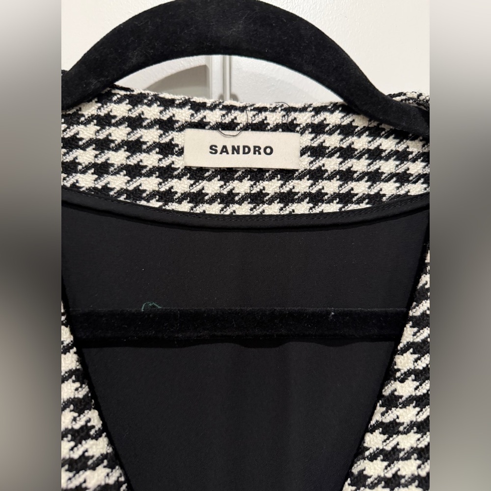 Sandro Short Houndstooth Tweed Dress Size 38 US 6 MSRP: $445 Excellent Condition - Picture 5 of 16